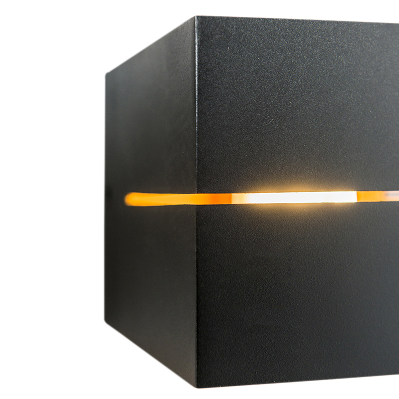 Set of 4 Wall Light Black with Gold 9.7 cm - Transfer Groove