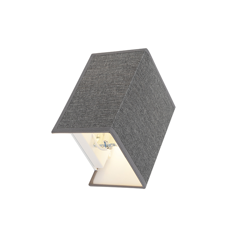 Lámpara de pared moderna de yute gris - Vete