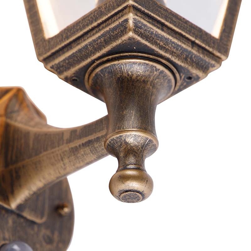 Lampada da parete antica dorata IP44 con sensore di movimento - Capital