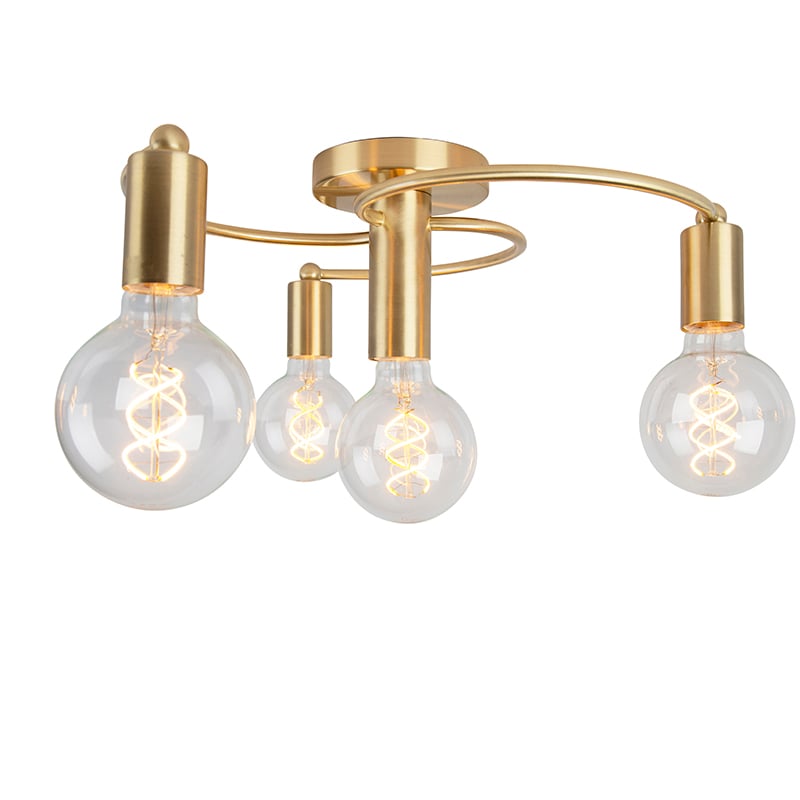 Art Deco Ceiling Light Brass 4-Light - Facile
