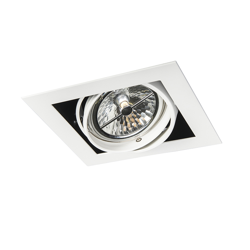 Recessed Spotlight white square adjustable 1-light - Oneon 111-1