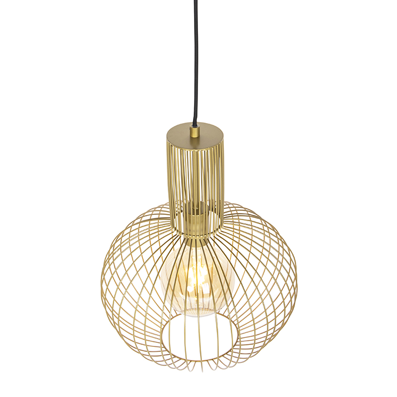Lámpara colgante de diseño dorada - Wire Bake