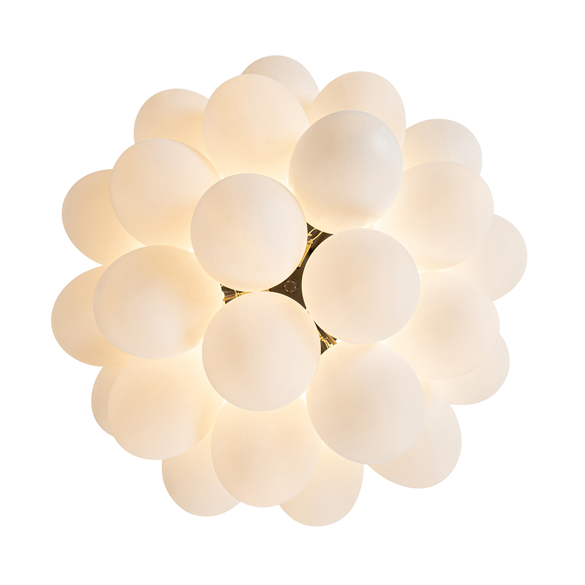 Art Deco Ceiling Light Black with Opal Glass 6 Lights - Uvas