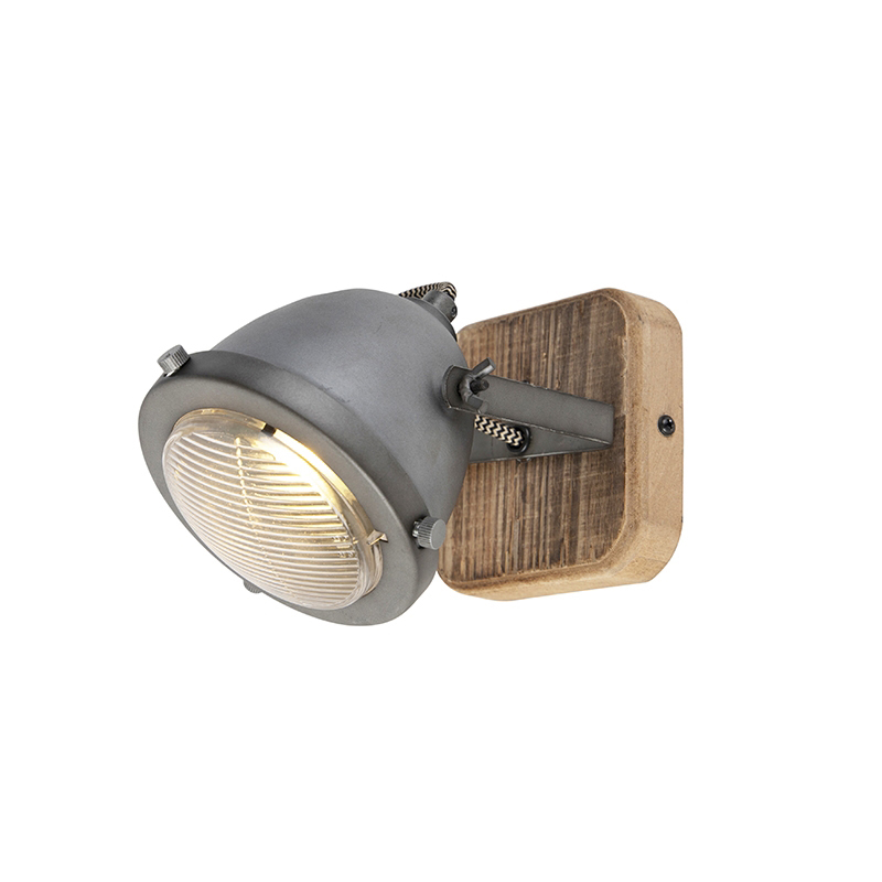 Spot intelligent en acier et bois avec WiFi GU10 orientable - Emado