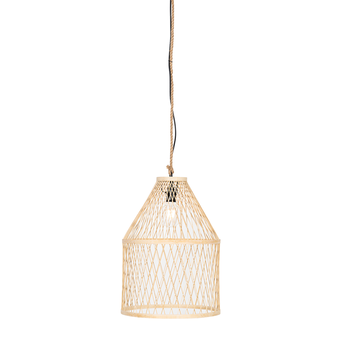 Rustic Outdoor Pendant Light Rattan 40x55 cm - Calamus