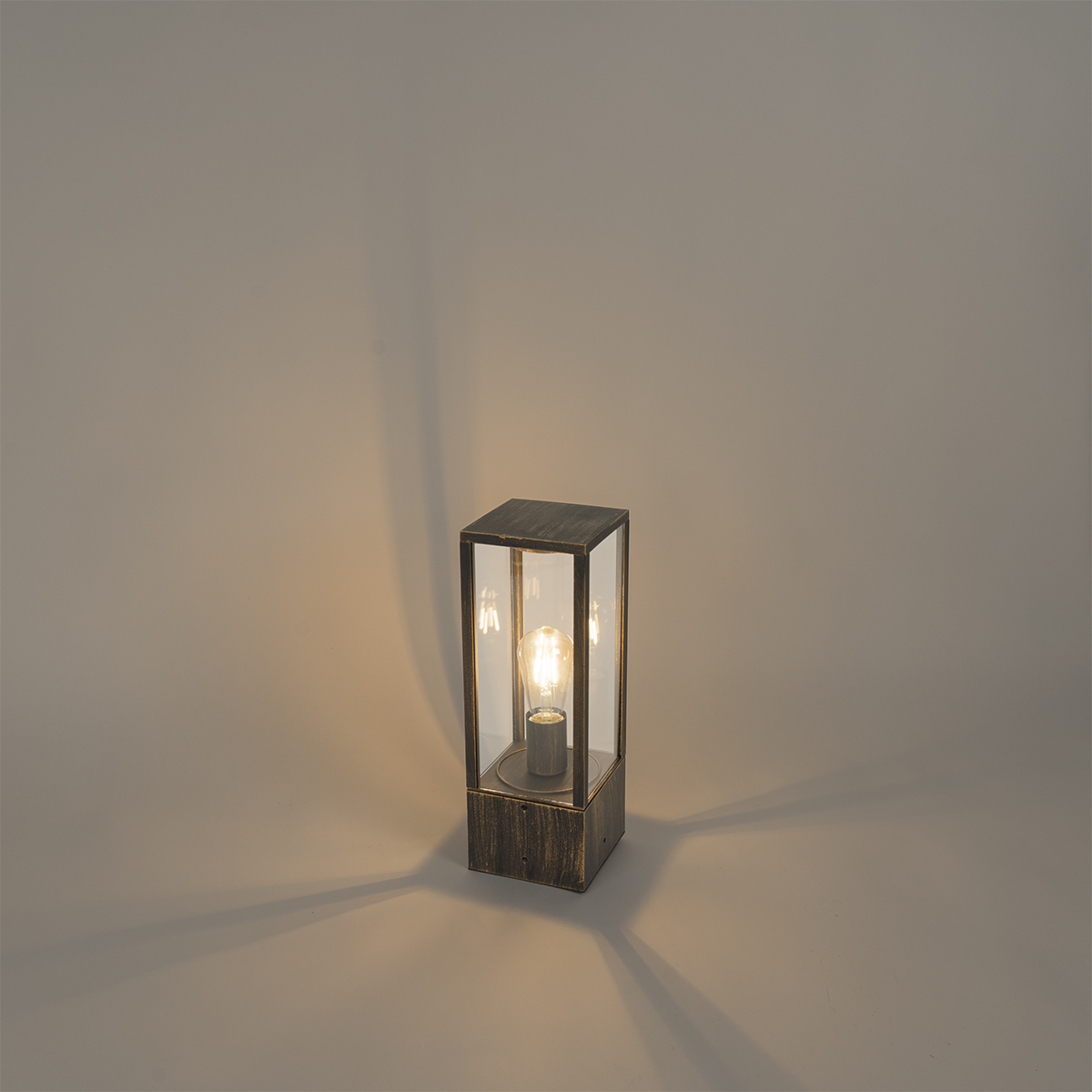 Lampada da terra da esterno vintage oro antico 40 cm IP44 - Charlois
