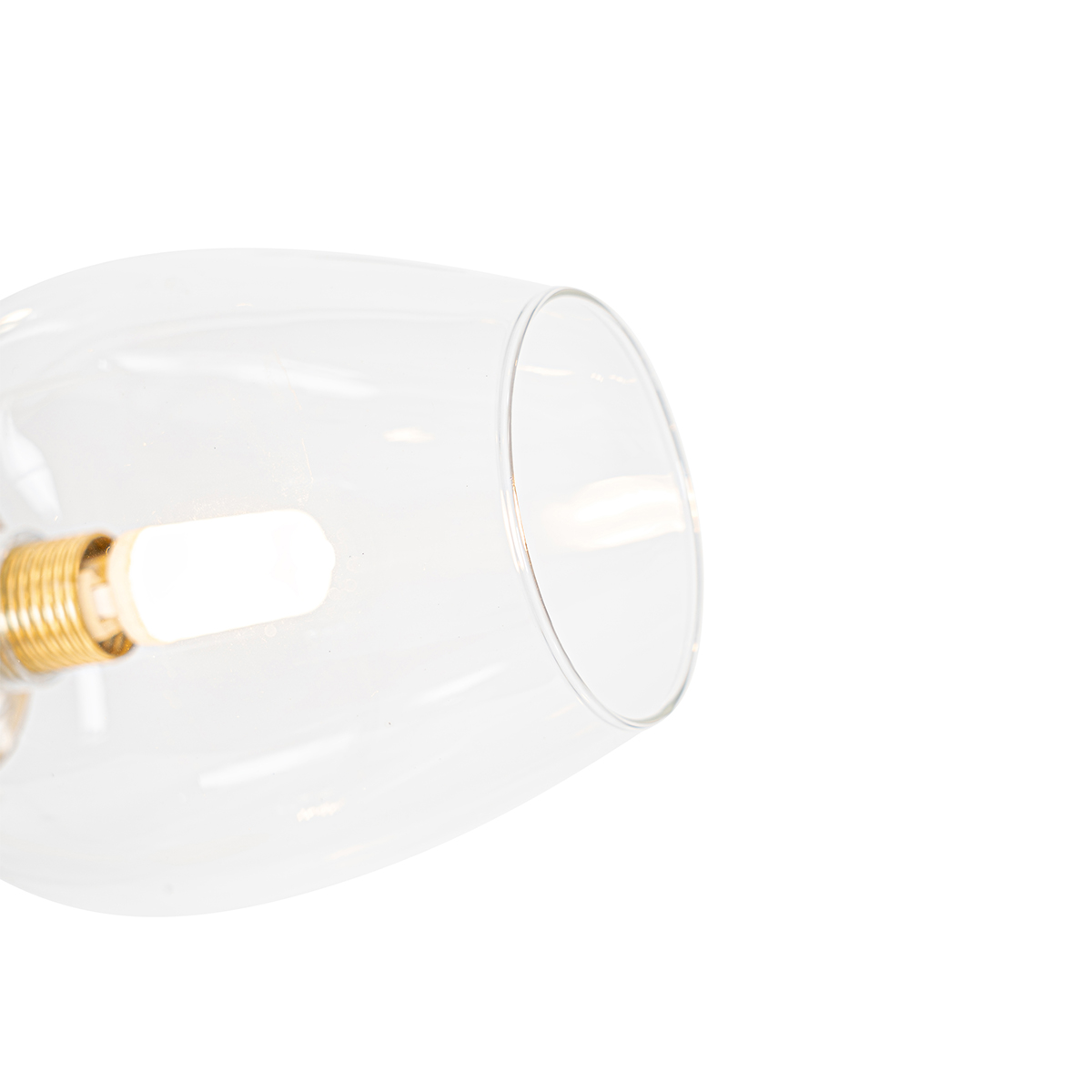 Lampadaire classique doré avec verre 5 lumières - Elien