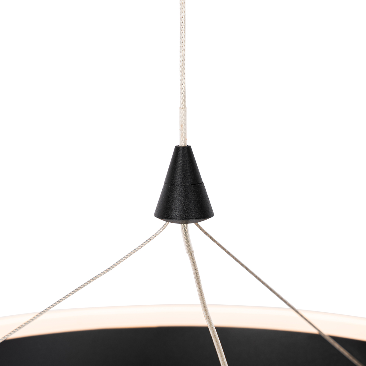 Lampada a sospensione nera 30 cm con LED a 3 livelli di dimmerazione - Lyani