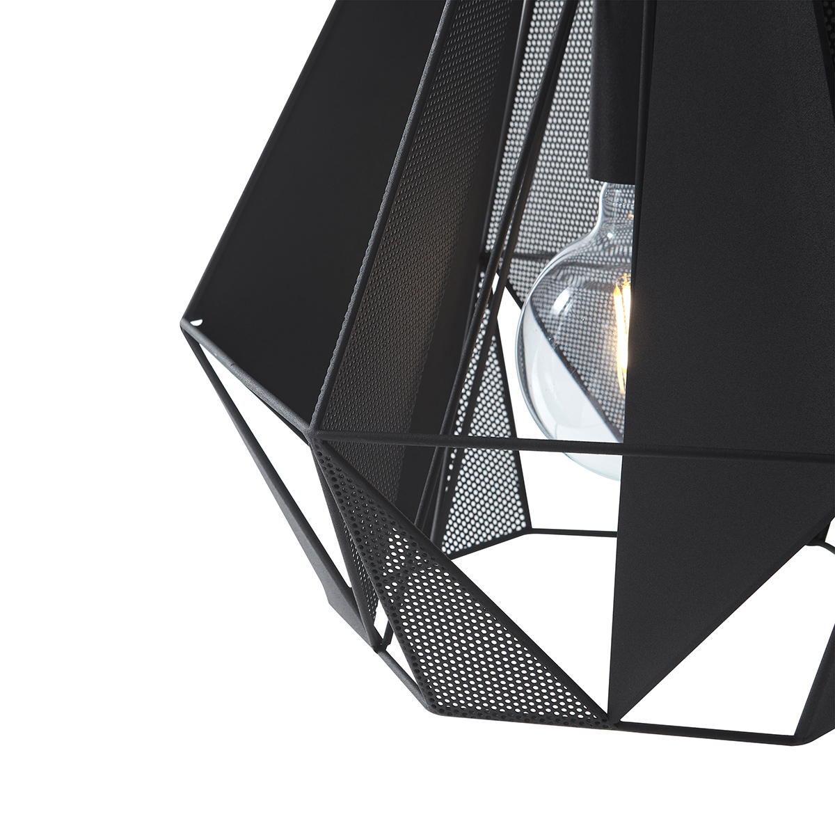 Suspension industrielle noire avec grille - Carcass