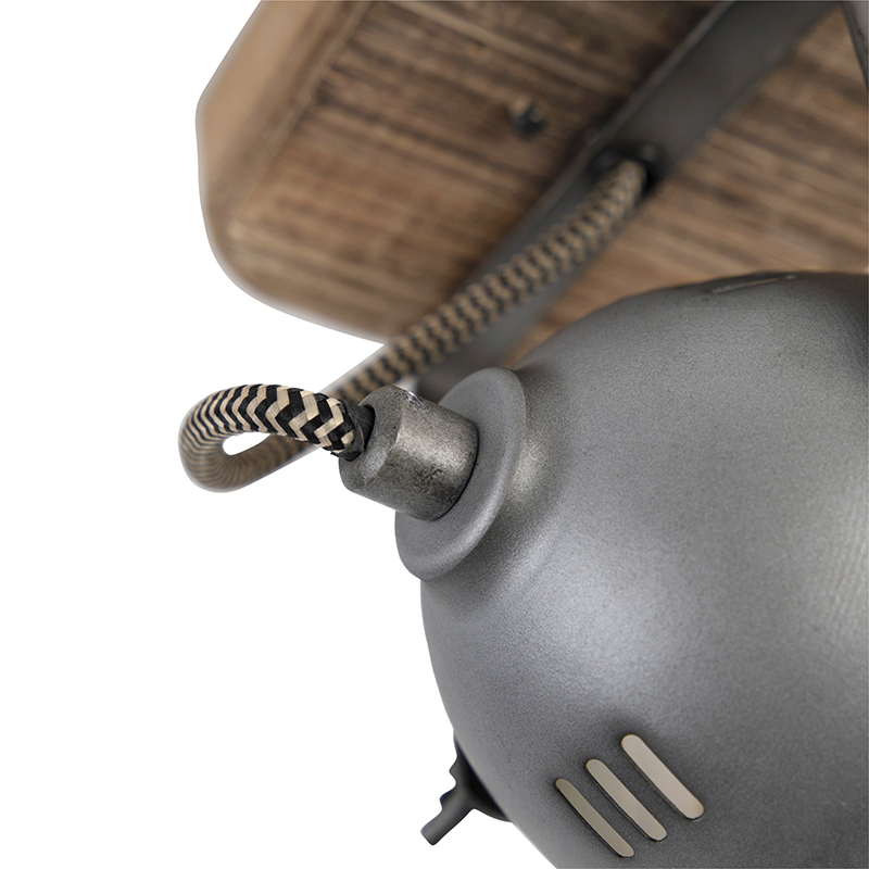 Spot intelligent en acier et bois avec WiFi GU10 orientable - Emado