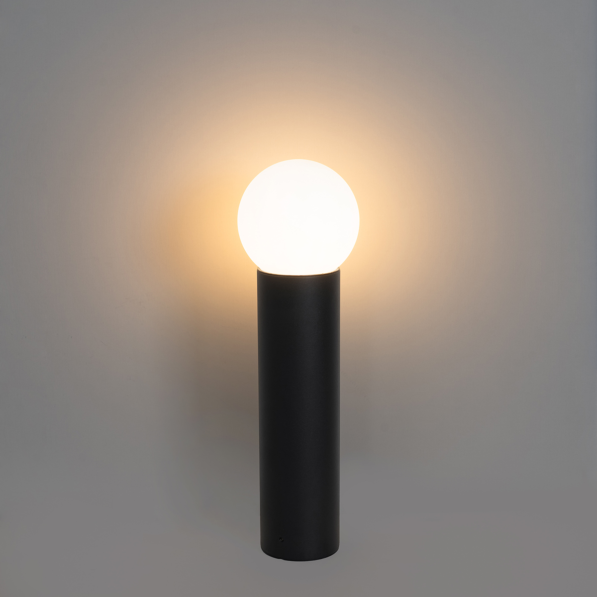 Lampada da terra da esterno nera con vetro opalino 50 cm IP44 - Huma