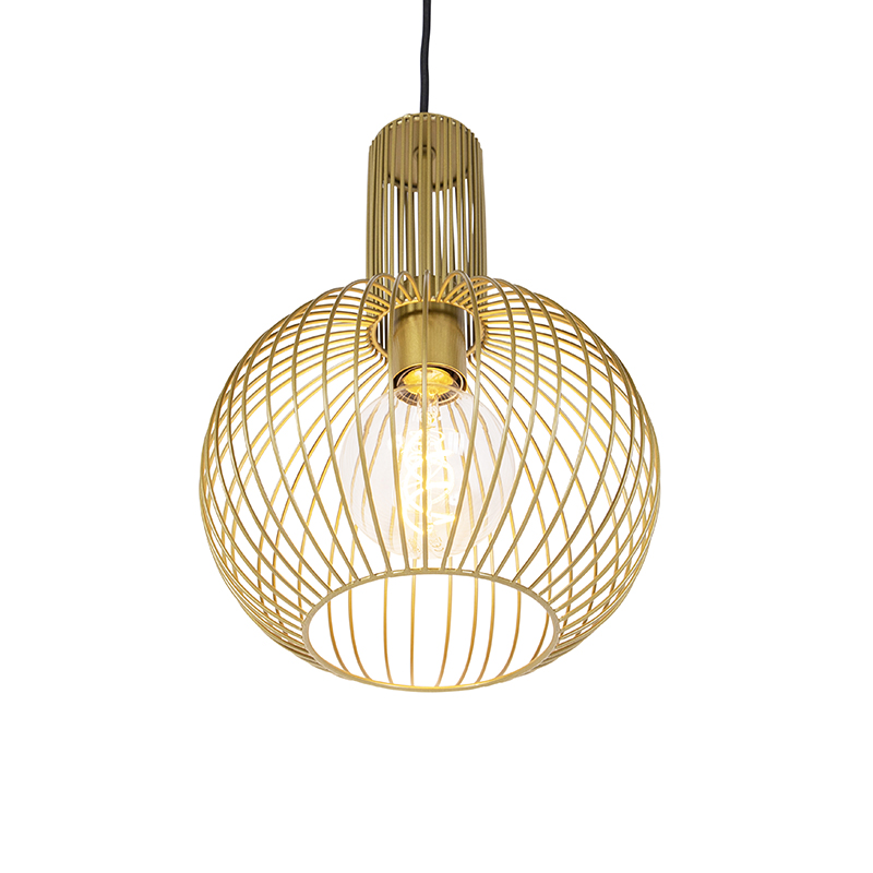 Lámpara colgante de diseño dorada - Wire Whisk