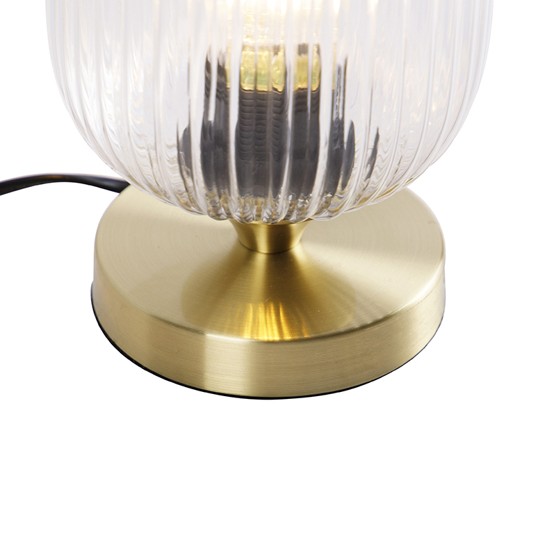 Art Deco Table Lamp Brass with Glass - Banci