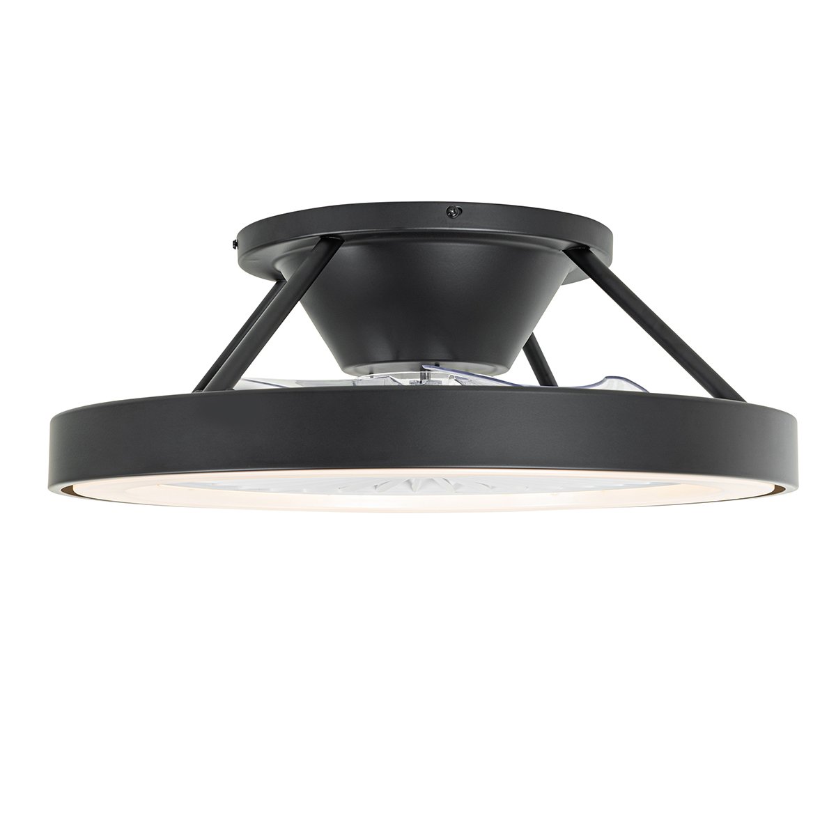 Ventilador de techo inteligente negro 54cm con LED regulable y mando a distancia - Dave