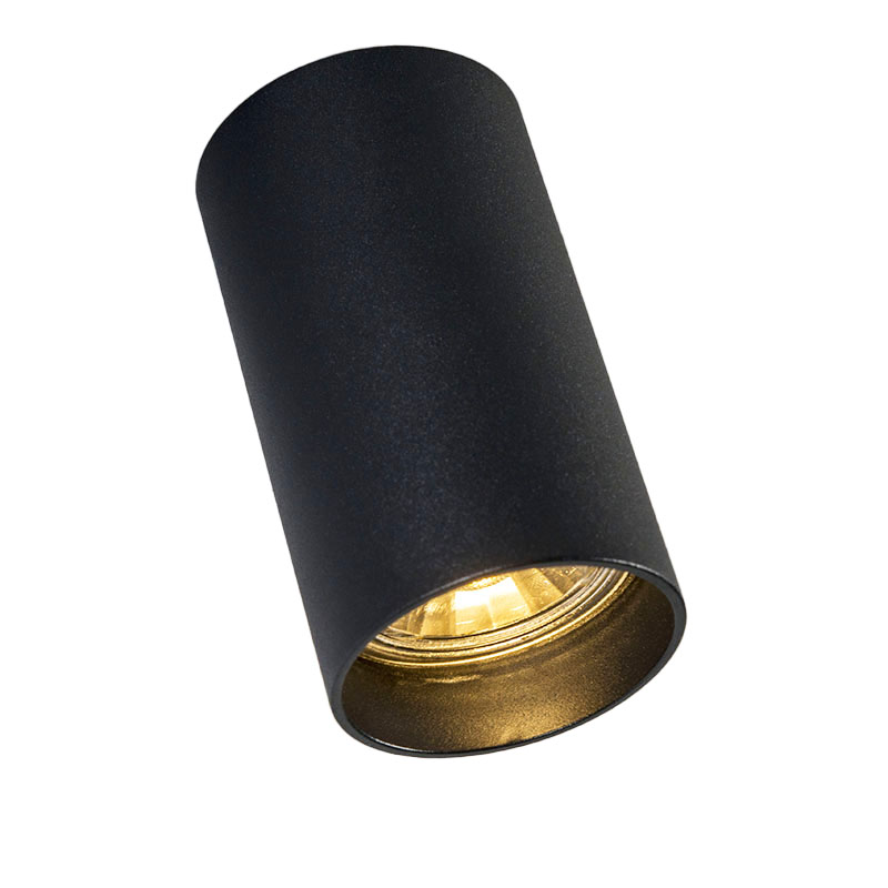 Moderner Aufbaustrahler Schwarz 5,5cm GU10 50mm - Tuba