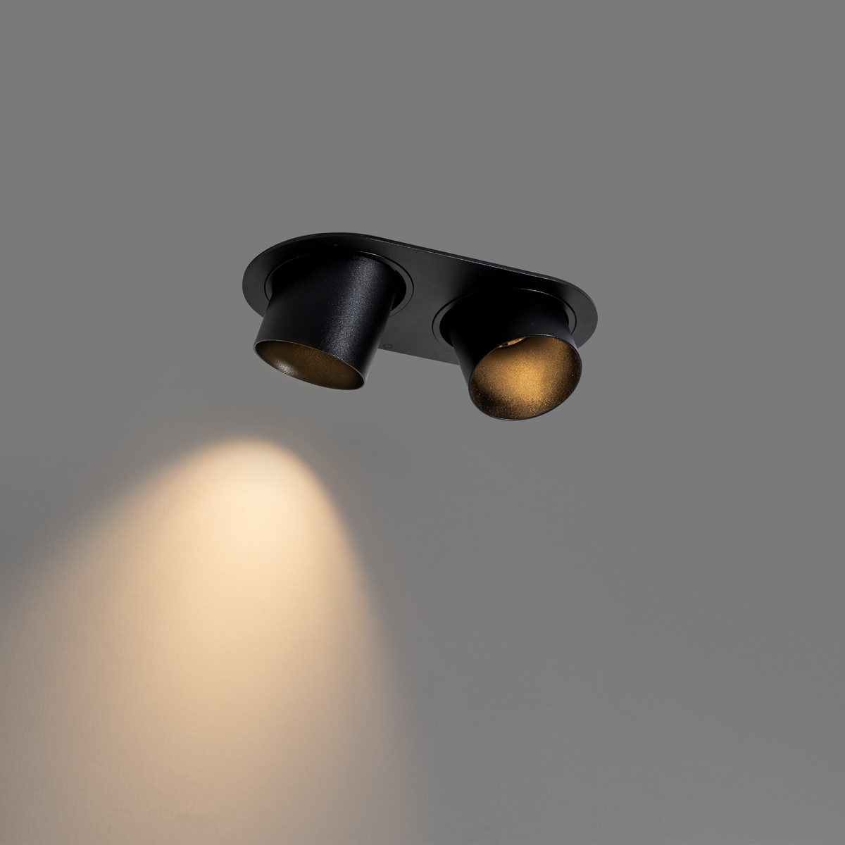 Spot encastré noir GU10 50 mm 2 lumières - Installa