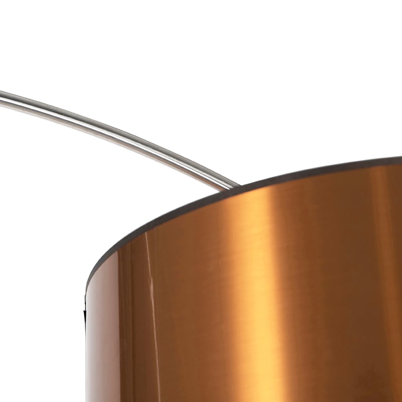 Lámpara de arco acero pantalla cobre 50cm - XXL
