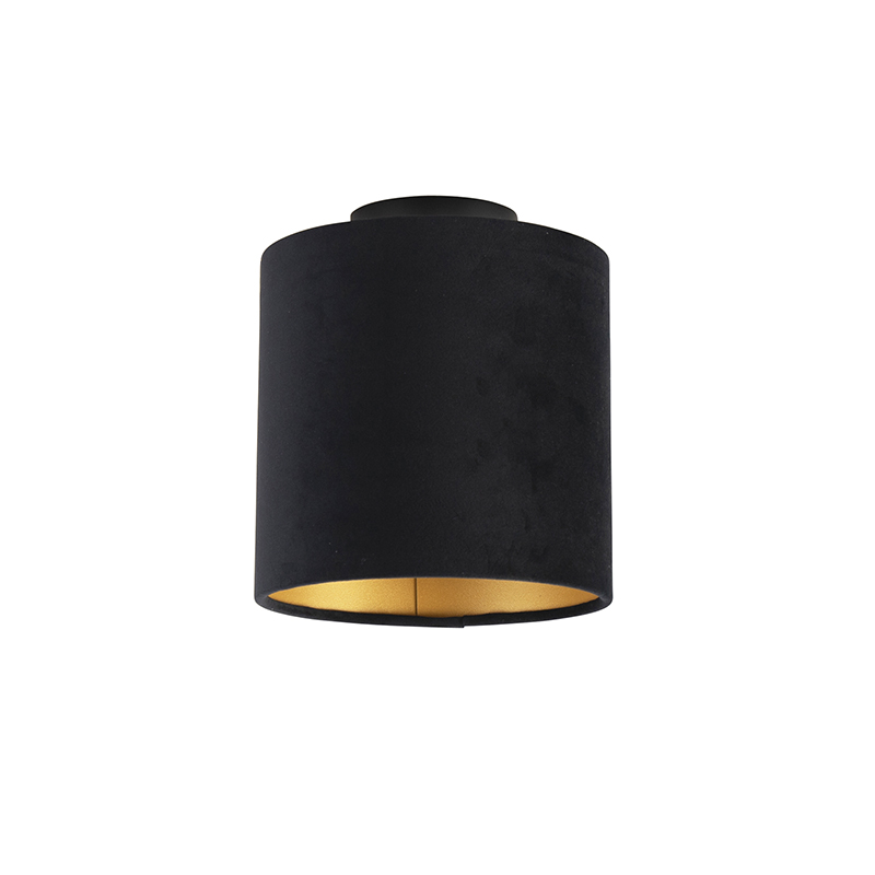 Deckenleuchte mit Schirm schwarz/gold 20 cm - Combi schwarz