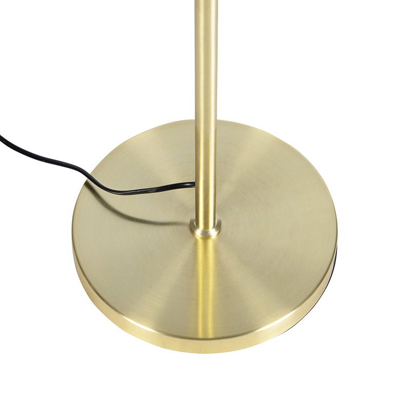 Stehleuchte gold / messing mit schwarzem Schirm verstellbar 45 cm - Parte