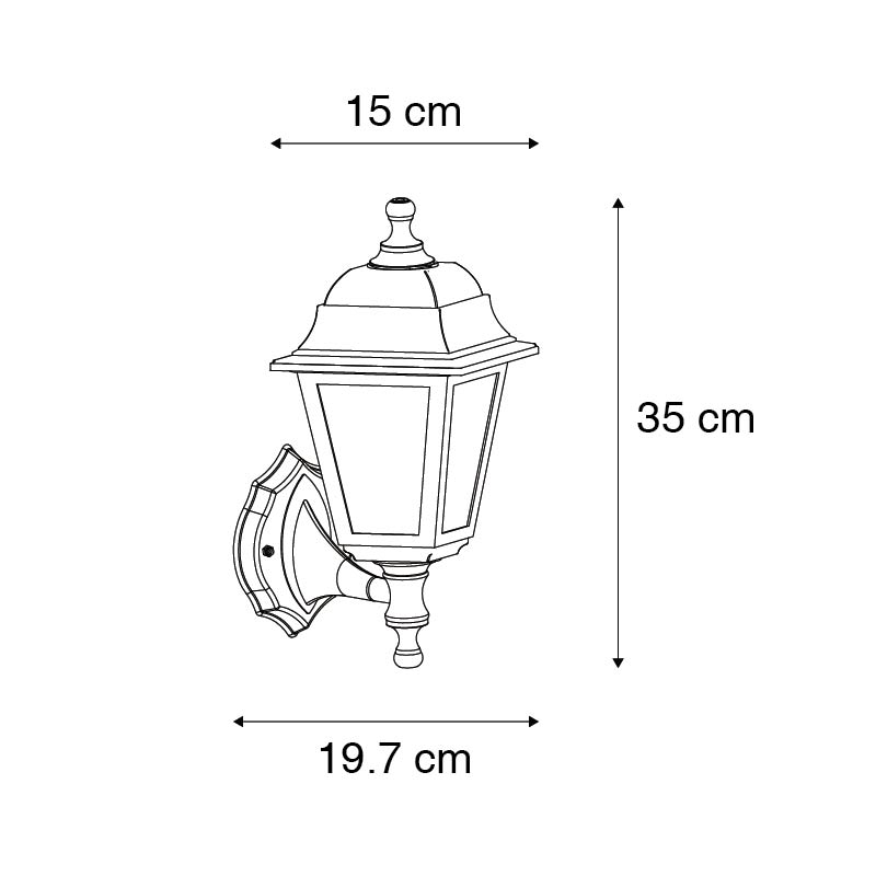 Lampada da parete per esterni classica nera IP44 - Capital