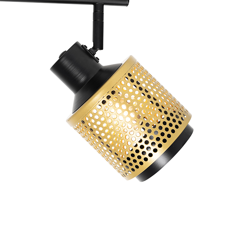 Industrie-Spot Schwarz mit Gold 2 Lichter - Kayden