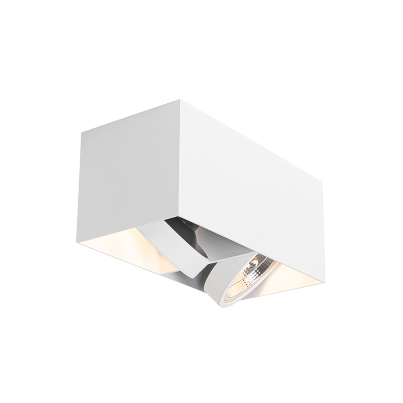 Designstrahler weiß rechteckig AR111 2-flammig - Box