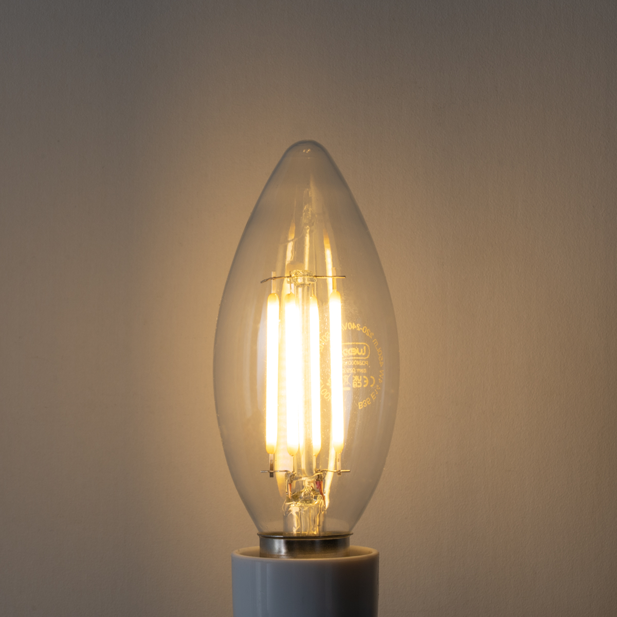E14 3-Stufen-Dimmbare LED-Glühbirne B35 Klar 4W 450 lm 2700K