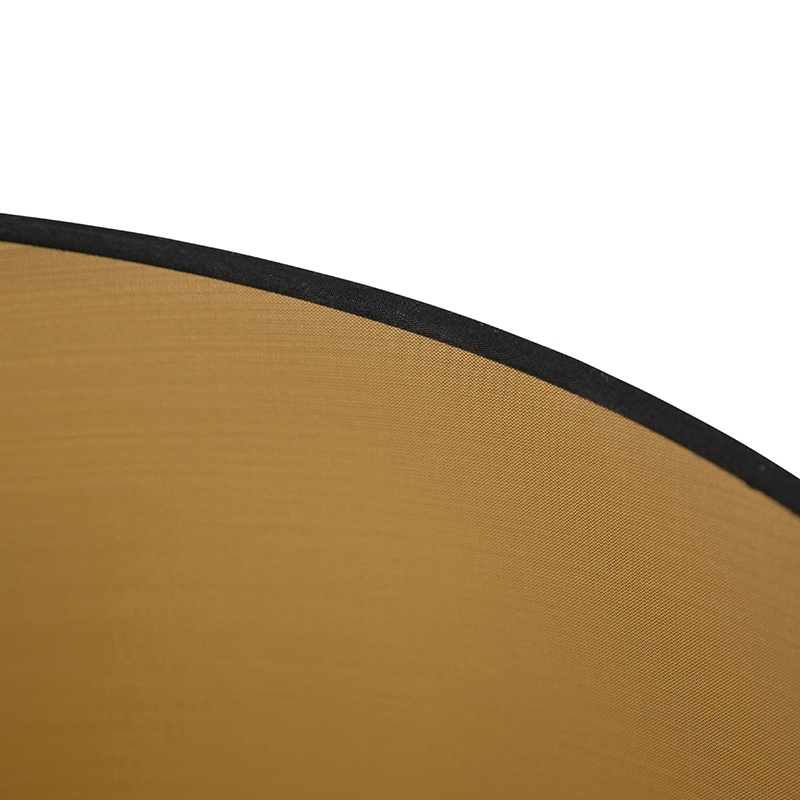 Cotton Lampshade Black 45/50/28 with Gold Interior