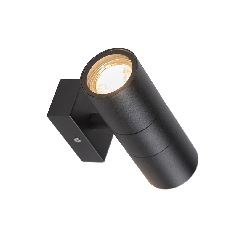 Lampada da parete per esterni nera 2 luci IP44 - Duo