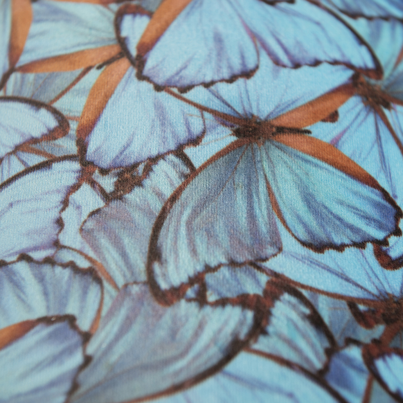 Pantalla de lámpara de terciopelo diseño mariposa 35/35/20 interior dorado