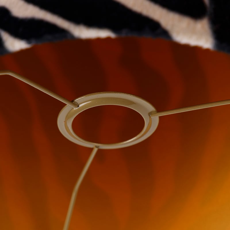 Abat-jour en velours zèbre design 25/25/25 or à l'intérieur