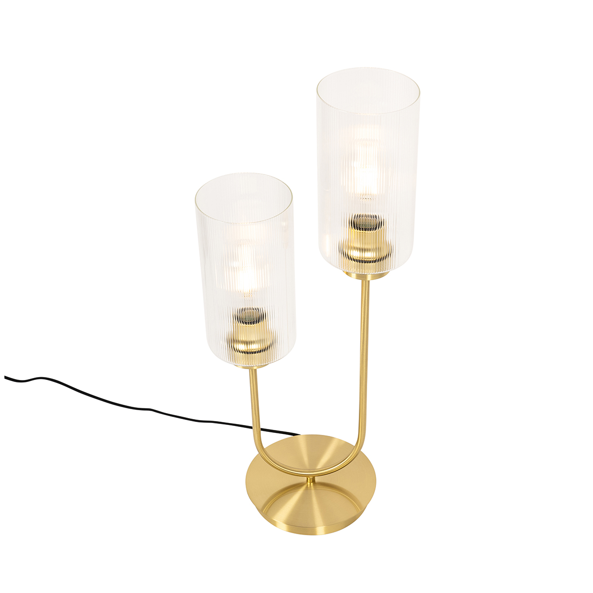 Lampada da tavolo Art Déco oro con vetro 2 luci - Laura