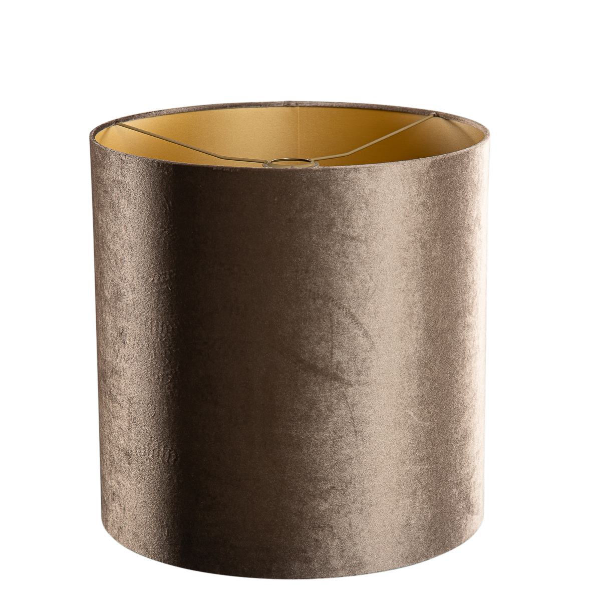 Velvet Lampshade Brown with Gold Interior 40/40/40