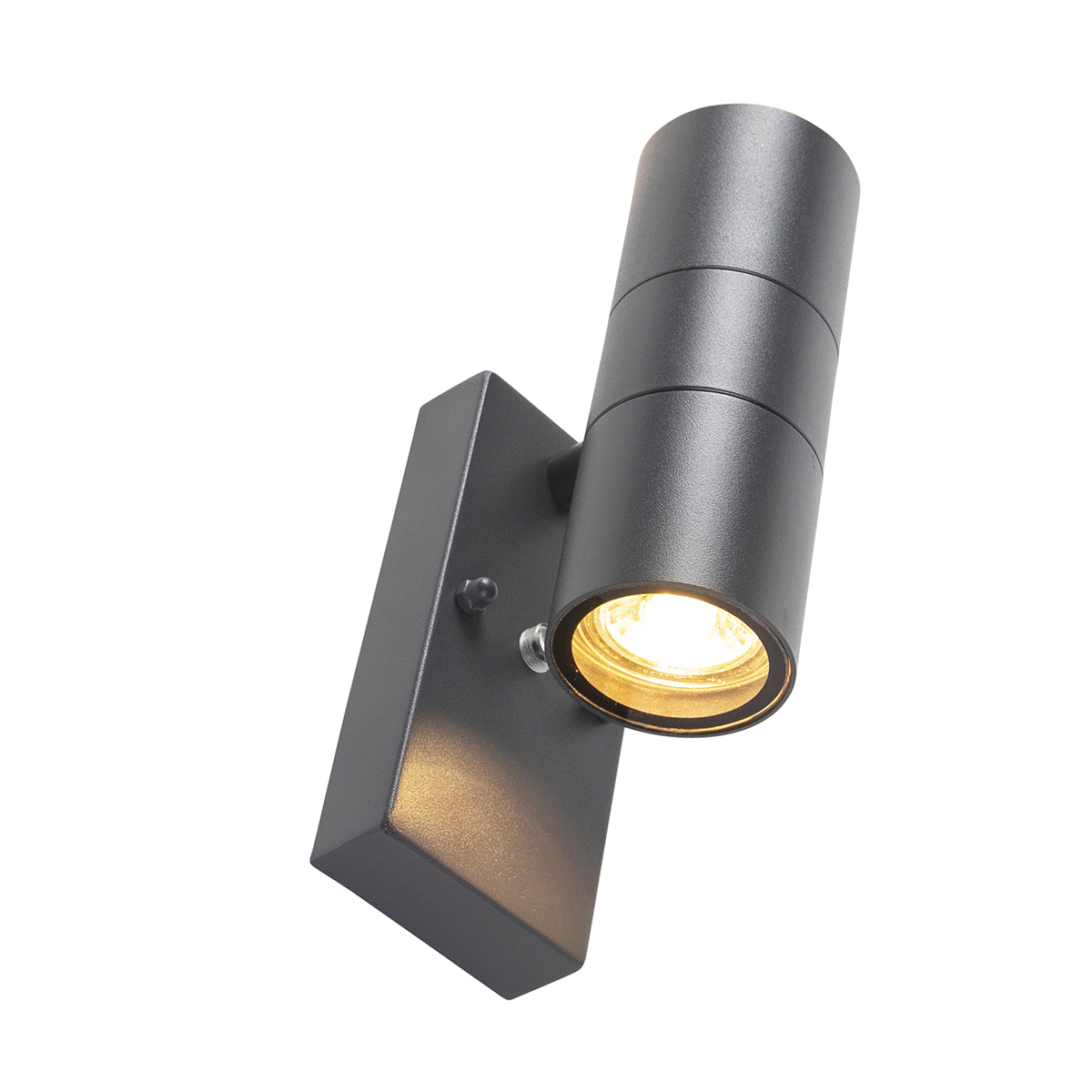 Set de 2 apliques de pared para exterior gris oscuro 2 luces sensor crepuscular - Duo
