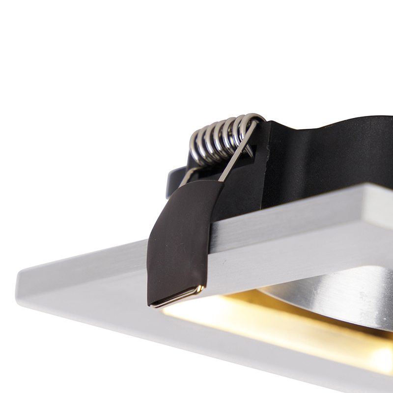 Set of 10 recessed spotlights aluminum - Qure