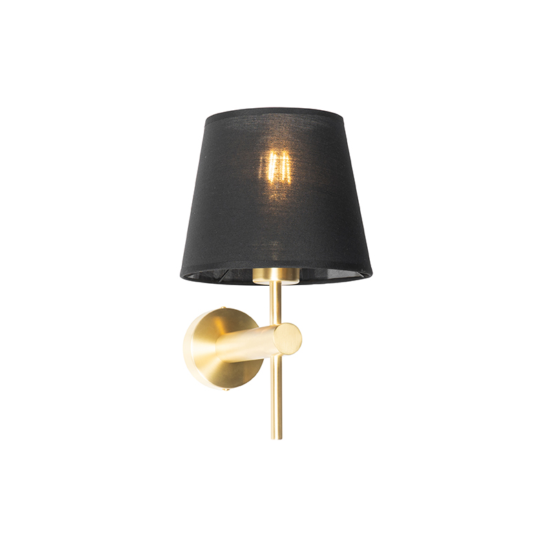 Moderne Wandleuchte schwarz mit Gold - Pluk