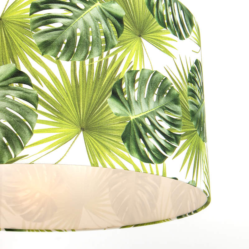 Lampada a sospensione botanica bianca con paralume a foglia 50 cm - Combi 1