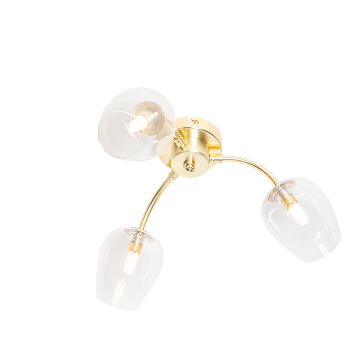 Plafón clásico dorado con cristal 3 luces - Elien