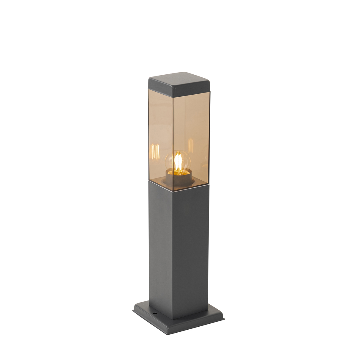 Lampada da esterno moderna grigio scuro con vetro fumé 45 cm - Malios