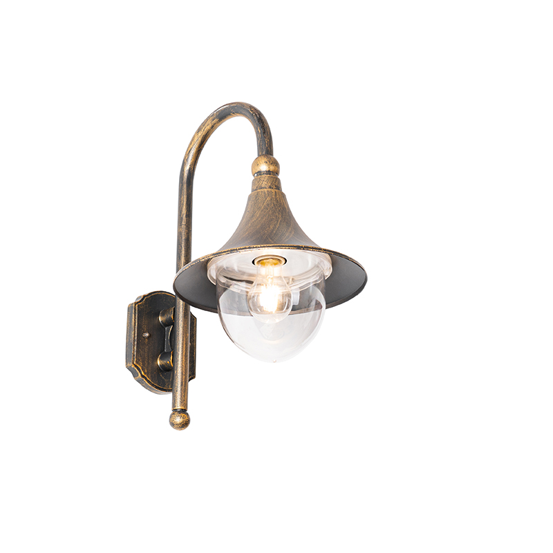 Lámpara de pared exterior clásica oro antiguo IP44 - Daphne