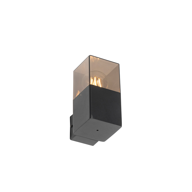 Applique murale extérieure moderne noire IP44 avec verre fumé - Danemark