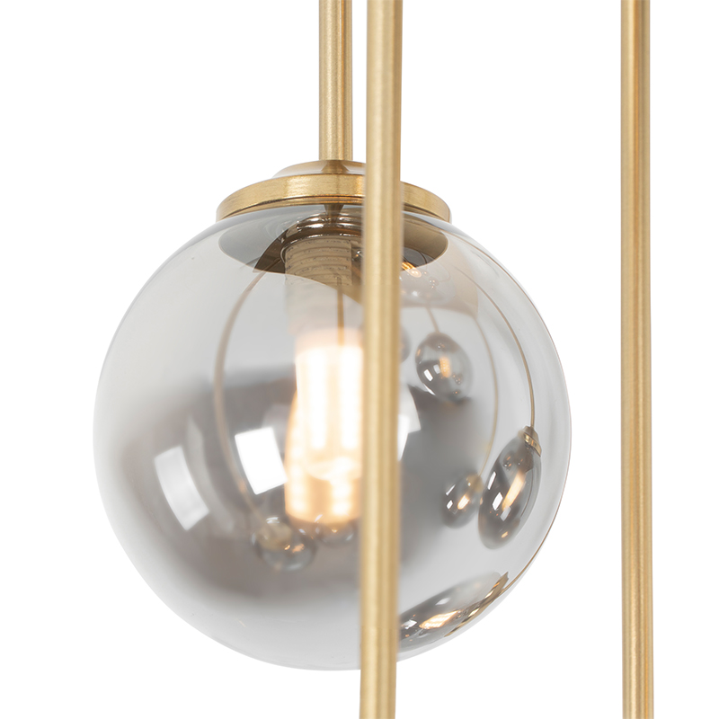 Modern Ceiling Light Gold 9-Light with Smoke Glass - Athens