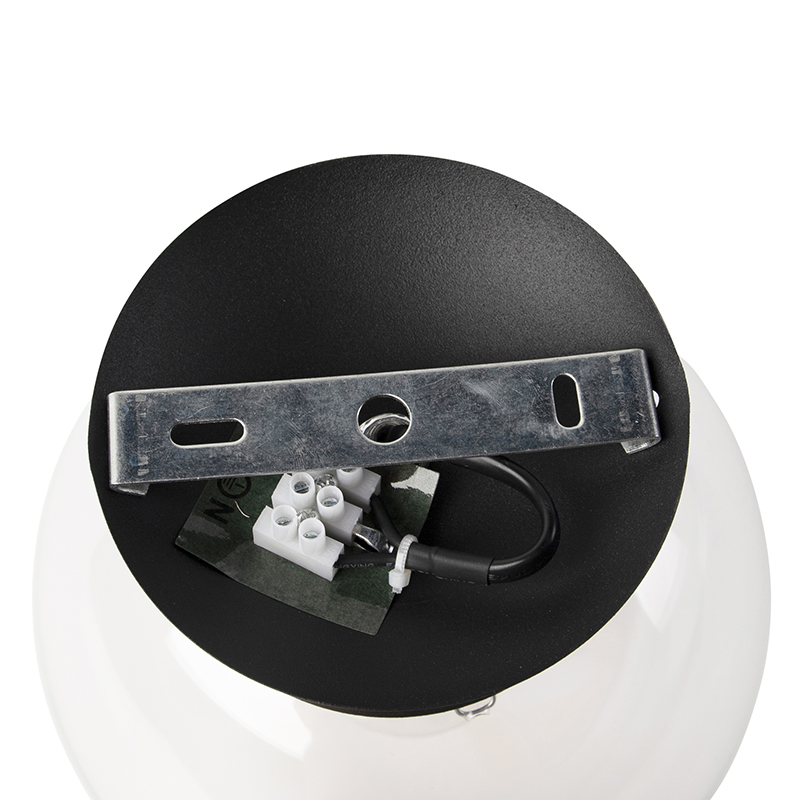 Art Deco Ceiling Lamp Black with Clear Glass - Pallon