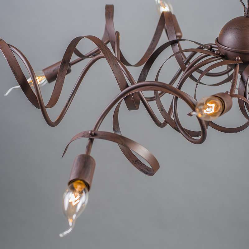 Rustic Chandelier Brown 10-Light - Ricciolo