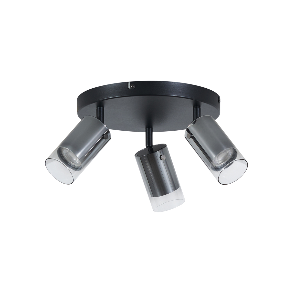 Foco de techo gris plomo redondo 3 luces giratorio y ajustable - Drain