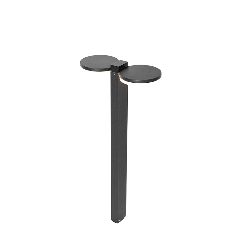 Lampada da esterno in piedi nera 80 cm con LED a 2 luci IP44 - Esmee