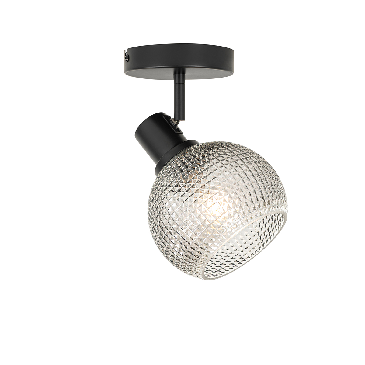Foco de diseño negro con cristal ahumado - Chico