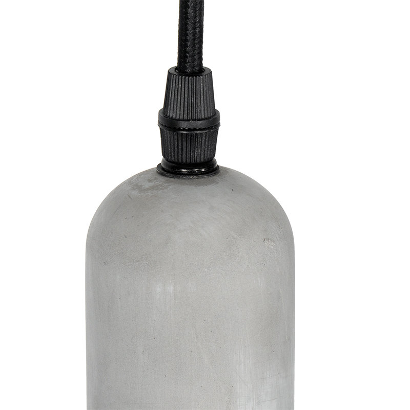 Lámpara colgante industrial negra con hormigón redonda 5 luces - Pedra