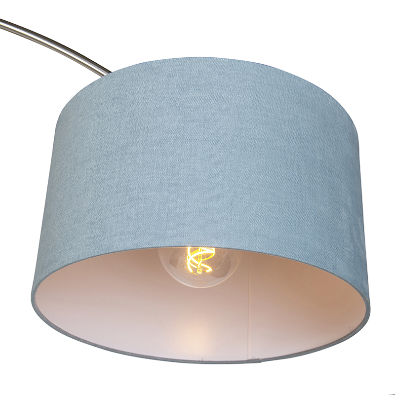 Lampe à arc en acier avec abat-jour 35/35/20 bleu réglable - XXL