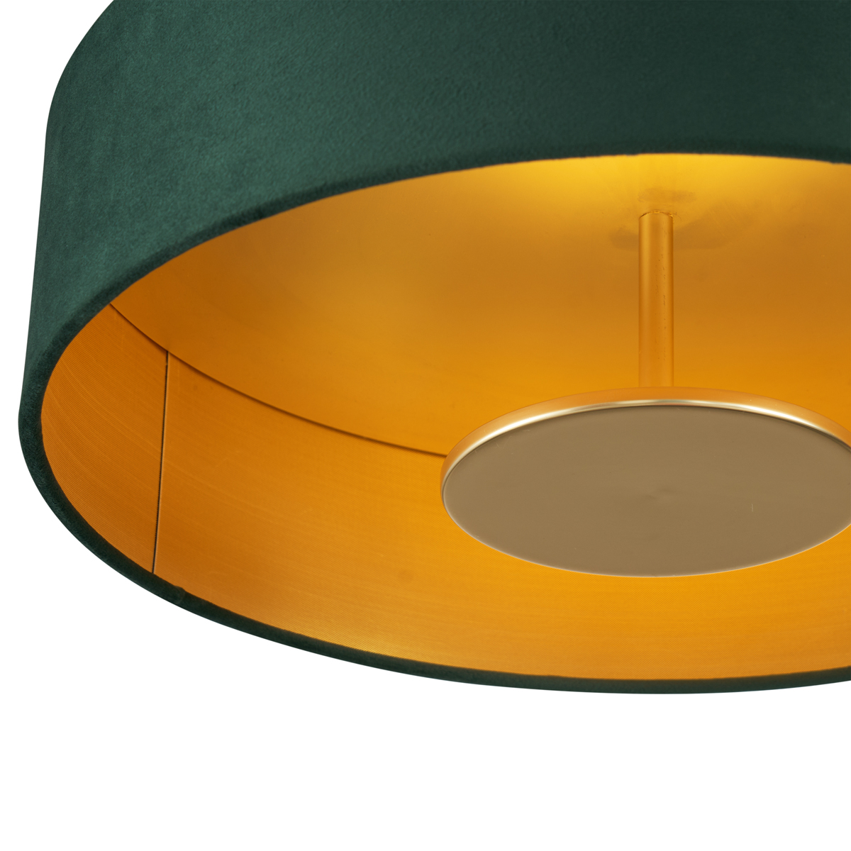 Lámpara de techo moderna de terciopelo verde con LED regulable en 3 pasos - Bredow